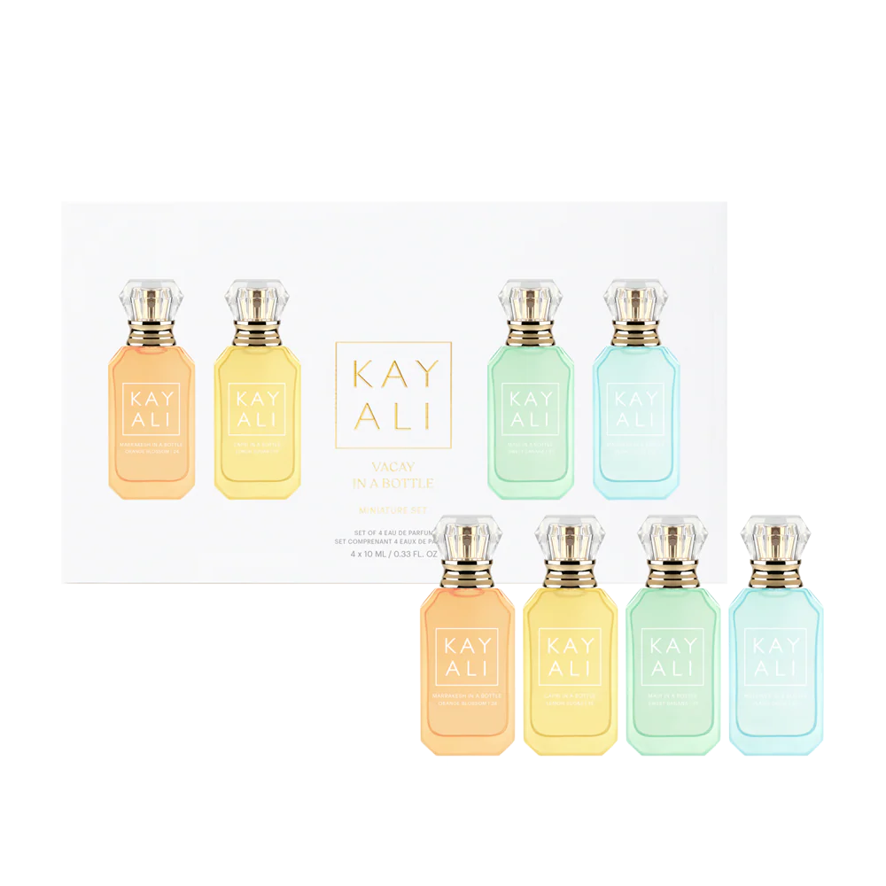 Kayali Vacay in a Bottle Miniature Set (Capri, Maui, Maldives, Marrakesh)