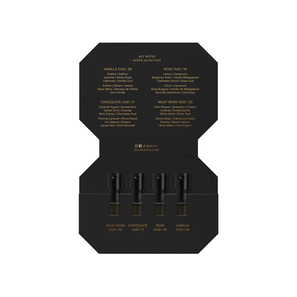Kayali Oudgasm Discovery Set (Vanilla, Rose, Milky Musk, Chocolate)